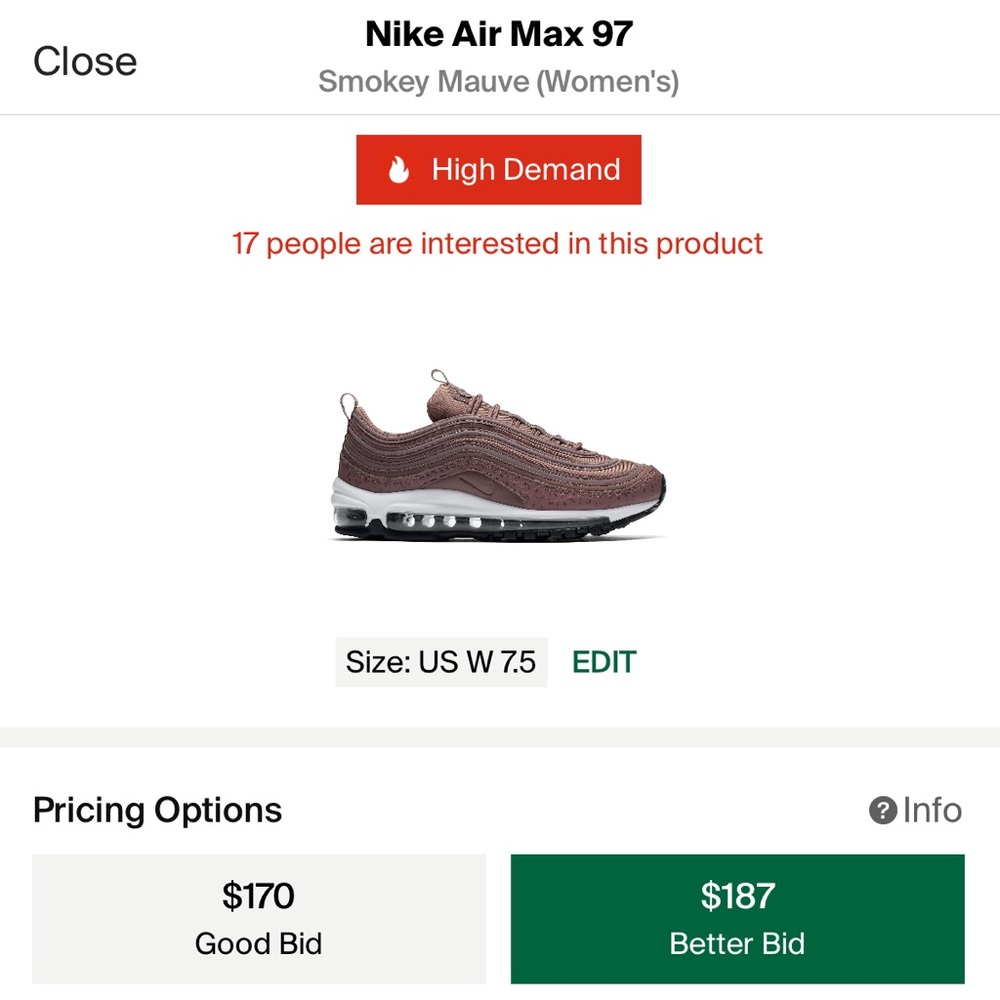 Nike Air Max 97 (Color: Smokey Mauve) - Picture 2 of 12